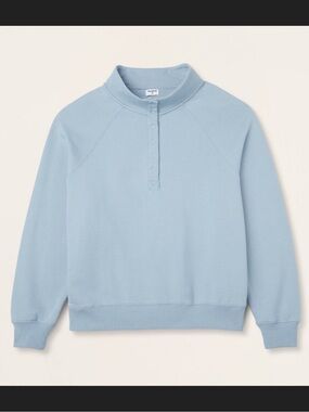 Parke for Target Light Blue Snap-Front Mock Neck Popover Sweatshirt, XXS/XS, NEW
